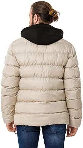 Cipo & Baxx Herren Mantel – Stylische Winterjacke mit warmem Innenfutter und abnehmbarer Kapuze für kalte Tage