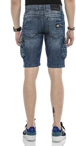 Cipo & Baxx Herren Jeans - Straight Fit mit modischen Waschungen, Nähten & Used-Look Details - Regular Denim - Trendige