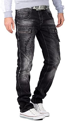Cipo & Baxx Herren Jeans - Stylische Denim-Mode mit hohem Markanten_design | Regular & Slim Fit | Stonewashed Effect des