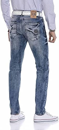 Cipo & Baxx Herren Jeans Hose Look Röhrenjeans Straight Fit Kontrastnähte Trendyhose | Cipo & Baxx Herren Jeans Hose Us