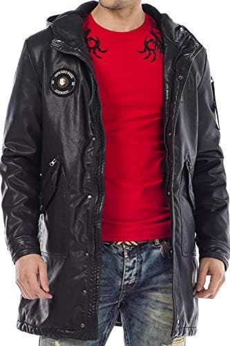 Stylische Winterjacke Herren Cipo & Baxx Series | Warme Winterjacke Herren Cipo & Baxx Series abnehmbarer Kapuze | Func