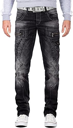 Cipo & Baxx Herren Jeans - Stylische Denim-Mode mit hohem Markanten_design | Regular & Slim Fit | Stonewashed Effect des
