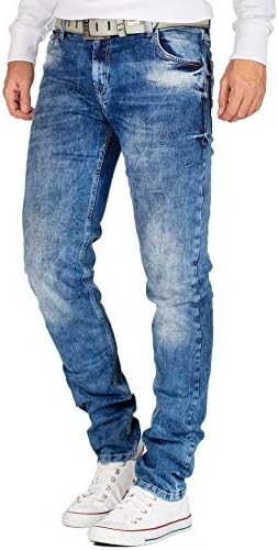 Cipo & Baxx Herren Jeans - Stilvolle Männer Jeans mit 5-Pocket-Design und Kontrastnähten | Bequemer Baumwoll-Elasthan-Mi
