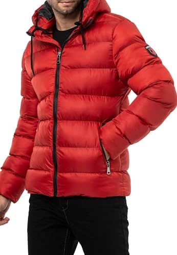Cipo & Baxx Herren Mantel – Stylische Winterjacke mit warmem Innenfutter und abnehmbarer Kapuze für kalte Tage