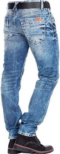 Cipo & Baxx Herren Jeans Hose Look Röhrenjeans Straight Fit Kontrastnähte Trendyhose | Cipo & Baxx Herren Jeans Hose Us