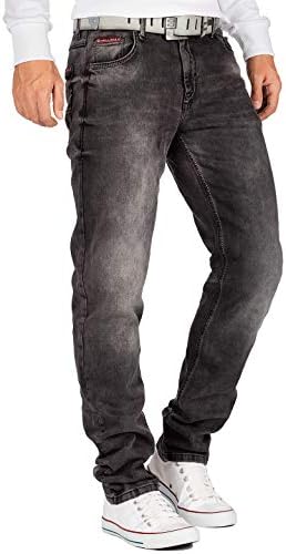 Cipo & Baxx Herren Jeans - Stilvolle Männer Jeans mit 5-Pocket-Design und Kontrastnähten | Bequemer Baumwoll-Elasthan-Mi