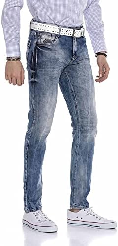 Cipo & Baxx Herren Jeans Hose Look Röhrenjeans Straight Fit Kontrastnähte Trendyhose | Cipo & Baxx Herren Jeans Hose Us
