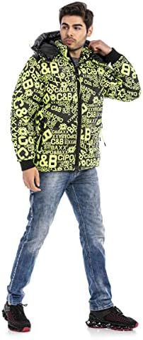 Cipo & Baxx Herren Mantel – Stylische Winterjacke mit warmem Innenfutter und abnehmbarer Kapuze für kalte Tage