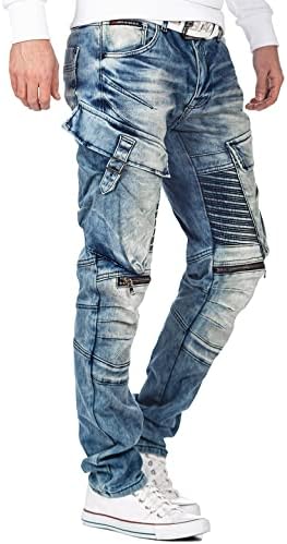 Cipo & Baxx Herren Jeans - Stylische Denim-Mode mit hohem Markantzen Detail | Regular & Slim Fit für Männer | Stonewashe
