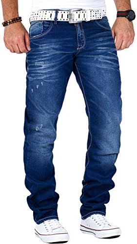 Cipo & Baxx Herren Jeans - Stilvolle Regular-Fit Denim mit Kontrastnähten | Bequeme & Modische Jeans für Männer | Stone-