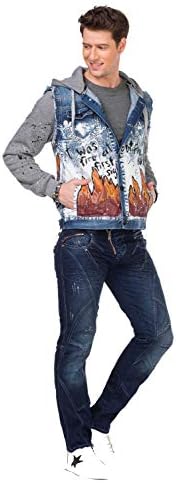 Cipo & Baxx Herren Hybrid-Denimjacke - Versatile Farben, Modisch und Komfortabel - für City und Outdoor - mit Knopf und