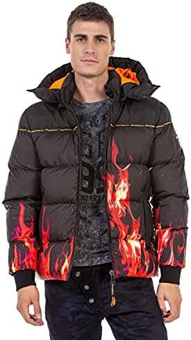 Stylische Winterjacke Herren Cipo & Baxx Series | Warme Winterjacke Herren Cipo & Baxx Series abnehmbarer Kapuze | Func