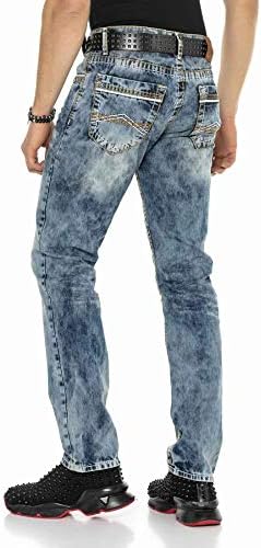 Cipo & Baxx Herren Jeans Hose Look Röhrenjeans Straight Fit Kontrastnähte Trendyhose | Cipo & Baxx Herren Jeans Hose Us