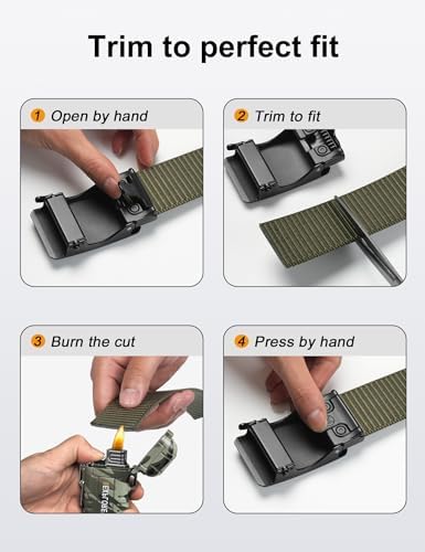 JUKMO Automatik Gürtel für Herren, robustes Nylon, 3,8cm Breite, praktische Ratsche-Funktion | JUKMO Herren Automatik G