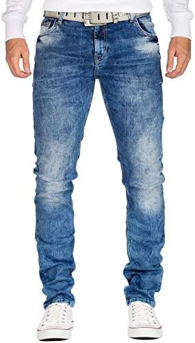 Cipo & Baxx Herren Jeans - Stilvolle Männer Jeans mit 5-Pocket-Design und Kontrastnähten | Bequemer Baumwoll-Elasthan-Mi