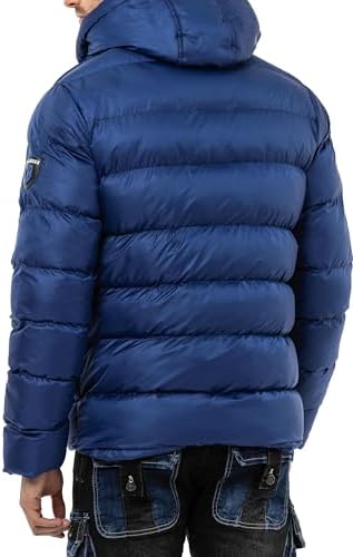 Cipo & Baxx Herren Mantel – Stylische Winterjacke mit warmem Innenfutter und abnehmbarer Kapuze für kalte Tage