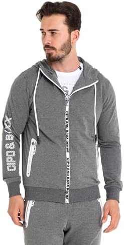 Cipo & Baxx Herren Jogginganzug Series – Zweiteiliges Set aus Kapuzenjacke und Jogginghose für Sport- und Casual-User im