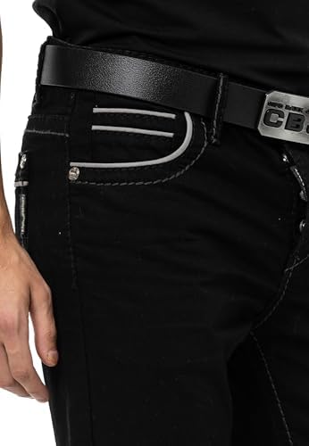 Cipo & Baxx Herren Jeans Hose Look Röhrenjeans Straight Fit Kontrastnähte Trendyhose | Cipo & Baxx Herren Jeans Hose Us