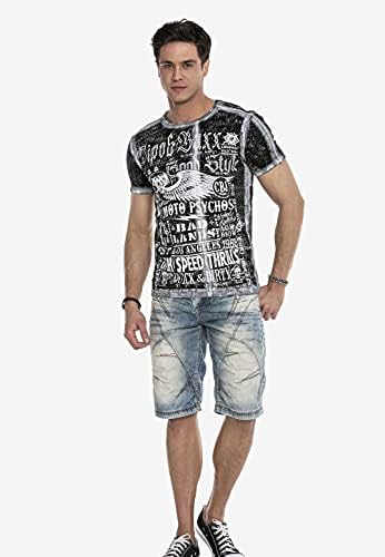 Cipo & Baxx Herren Jeans - Straight Fit mit modischen Waschungen, Nähten & Used-Look Details - Regular Denim - Trendige