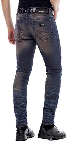 Cipo & Baxx Herren Jeans - Straight Fit mit modischen Waschungen, Nähten & Used-Look Details - Regular Denim