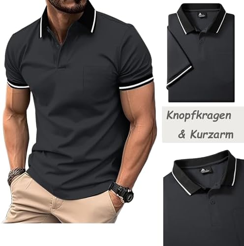 SwissWell 5er Pack Herren Polo T-Shirt Atmungsaktiv leicht Golfessen