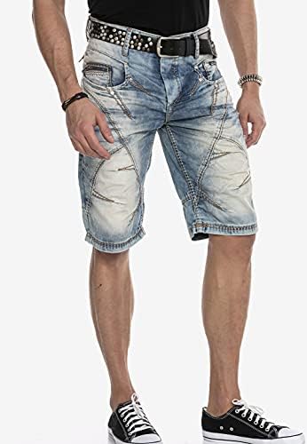 Cipo & Baxx Herren Jeans - Straight Fit mit modischen Waschungen, Nähten & Used-Look Details - Regular Denim - Trendige