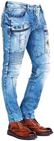 Cipo & Baxx Herren Jeans Hose Look Röhrenjeans Straight Fit Kontrastnähte Trendyhose | Cipo & Baxx Herren Jeans Hose Us