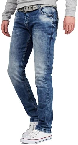 Cipo & Baxx Herren Jeans - Stilvolle Männer Jeans mit 5-Pocket-Design und Kontrastnähten | Bequemer Baumwoll-Elasthan-Mi