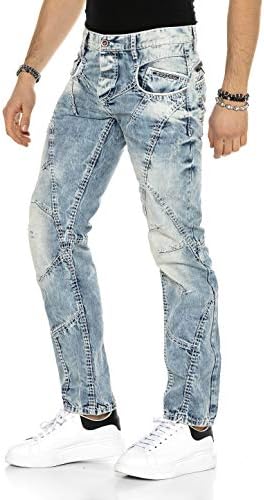 Cipo & Baxx Herren Jeans Hose Look Röhrenjeans Straight Fit Kontrastnähte Trendyhose | Cipo & Baxx Herren Jeans Hose Us