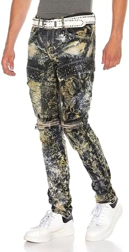 Cipo & Baxx Herren Straight Fit Jeans Hose – Bequem zu tragen, langlebig und mit markanten Kontrastnähten