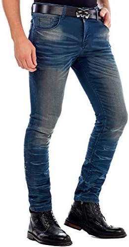Cipo & Baxx Herren Jeans Hose Look Röhrenjeans Straight Fit Kontrastnähte Trendyhose | Cipo & Baxx Herren Jeans Hose Us