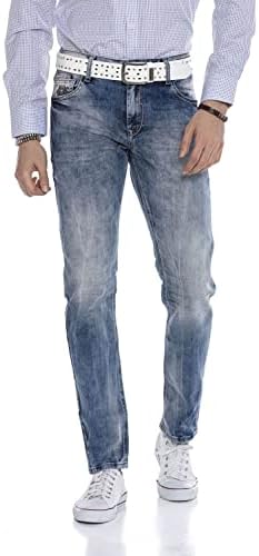 Cipo & Baxx Herren Jeans Hose Look Röhrenjeans Straight Fit Kontrastnähte Trendyhose | Cipo & Baxx Herren Jeans Hose Us