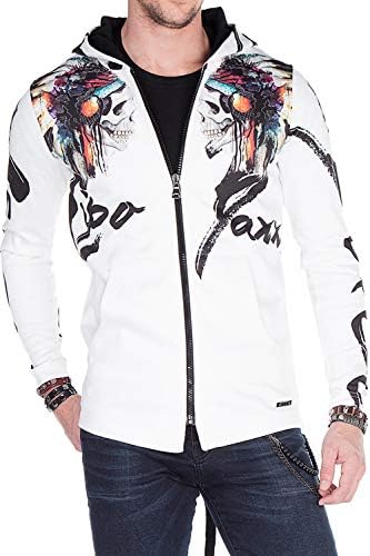 Cipo & Baxx Herren Sweatjacke Hoodie – Stylischer Pullover für Streetwear-Begeisterte mit Reißverschluss & Kapuze für Fr