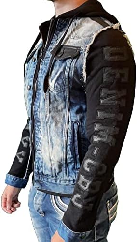 Cipo & Baxx Herren Hybrid-Denimjacke - Versatile Farben, Modisch und Komfortabel - für City und Outdoor - mit Knopf und