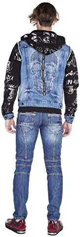 Cipo & Baxx Herren Hybrid-Denimjacke - Versatile Farben, Modisch und Komfortabel - für City und Outdoor - mit Knopf und
