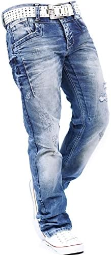 Cipo & Baxx Herren Jeans - Stilvolle Regular-Fit Denim mit Kontrastnähten | Bequeme & Modische Jeans für Männer | Stone-