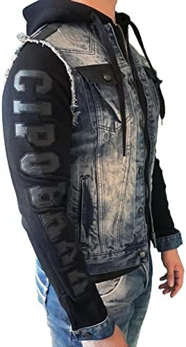 Cipo & Baxx Herren Hybrid-Denimjacke - Versatile Farben, Modisch und Komfortabel - für City und Outdoor - mit Knopf und