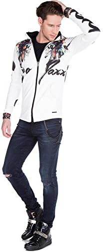 Cipo & Baxx Herren Sweatjacke Hoodie – Stylischer Pullover für Streetwear-Begeisterte mit Reißverschluss & Kapuze für Fr