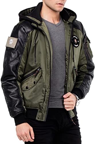 Stylische Winterjacke Herren Cipo & Baxx Series | Warme Winterjacke Herren Cipo & Baxx Series abnehmbarer Kapuze | Func