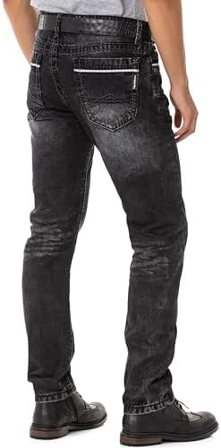Cipo & Baxx Herren Jeans Hose Look Röhrenjeans Straight Fit Kontrastnähte Trendyhose | Cipo & Baxx Herren Jeans Hose Us