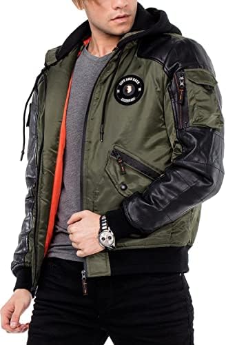 Stylische Winterjacke Herren Cipo & Baxx Series | Warme Winterjacke Herren Cipo & Baxx Series abnehmbarer Kapuze | Func
