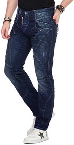 Cipo & Baxx Herren Jeans Hose Look Röhrenjeans Straight Fit Kontrastnähte Trendyhose | Cipo & Baxx Herren Jeans Hose Us