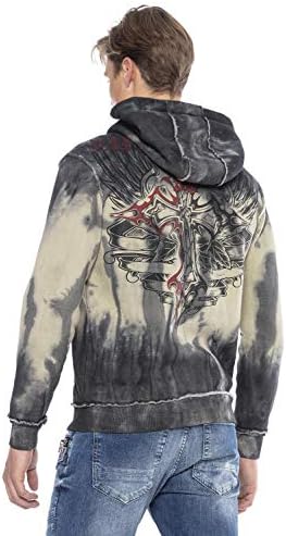 Cipo & Baxx Herren Sweatjacke Hoodie – Stylischer Pullover für Streetwear-Begeisterte mit Reißverschluss & Kapuze für Fr