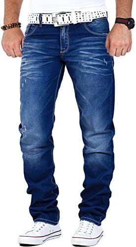 Cipo & Baxx Herren Jeans - Stilvolle Regular-Fit Denim mit Kontrastnähten | Bequeme & Modische Jeans für Männer | Stone-
