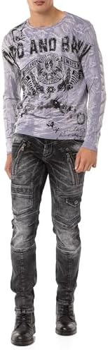 Cipo & Baxx Herren Sweatshirt Series – Stylischer Pullover im Modernen Streetwear Look – Bequemer Sweater für Alltag & F