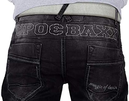 Cipo & Baxx Herren Jeans - Stylische Denim-Mode mit hohem Markantzen Detail | Regular & Slim Fit für Männer | Stonewashe