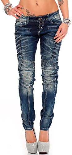 Cipo & Baxx Damen Jeans – Stylische Slim & Regular Fit Hosen mit Stretch & Used-Look | Bequeme Passform, modisches Desig
