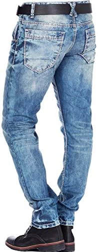 Cipo & Baxx Herren Jeans Hose Look Röhrenjeans Straight Fit Kontrastnähte Trendyhose | Cipo & Baxx Herren Jeans Hose Us