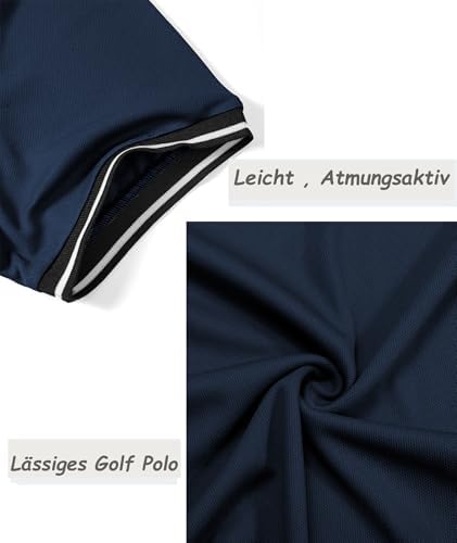 SwissWell 5er Pack Herren Polo T-Shirt Atmungsaktiv leicht Golfessen
