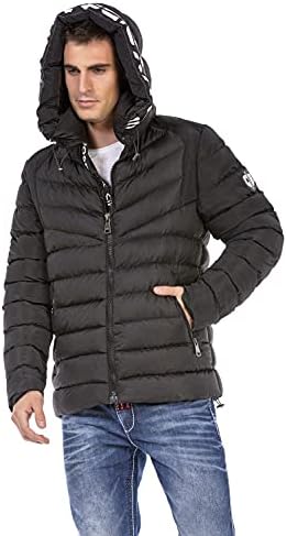 Stylische Winterjacke Herren Cipo & Baxx Series | Warme Winterjacke Herren Cipo & Baxx Series abnehmbarer Kapuze | Func